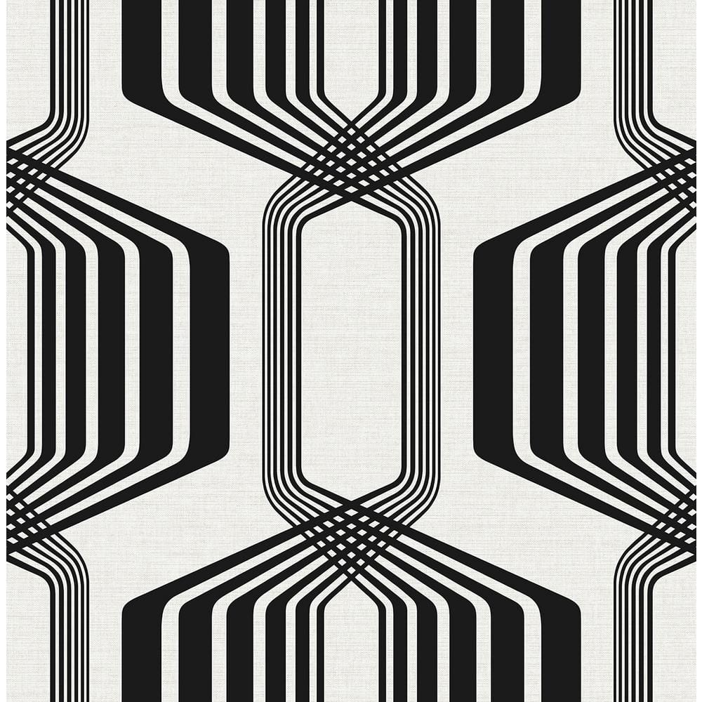 UPC 631748024456 product image for Ebony Striped Geo Vinyl Peel and Stick Wallpaper Roll (Covers 30.75 sq. ft.) | upcitemdb.com