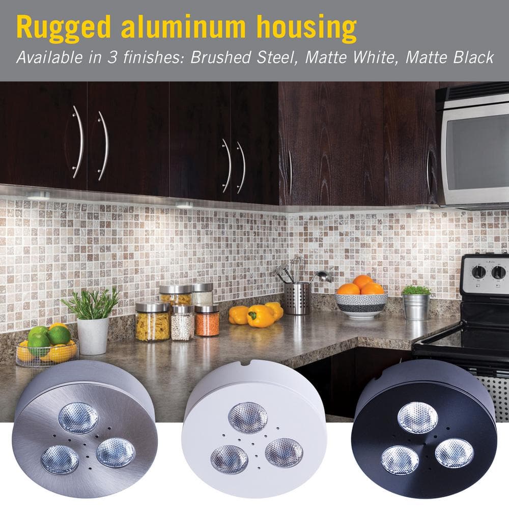 Silver Aluminum Warm White Dimmable LED Puck Light