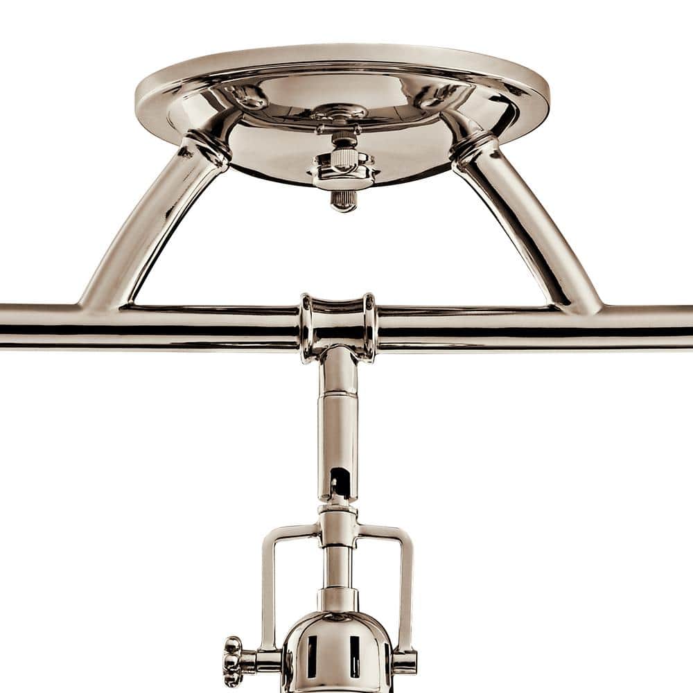Modern Polished Nickel 3-Light Adjustable Ceiling Track