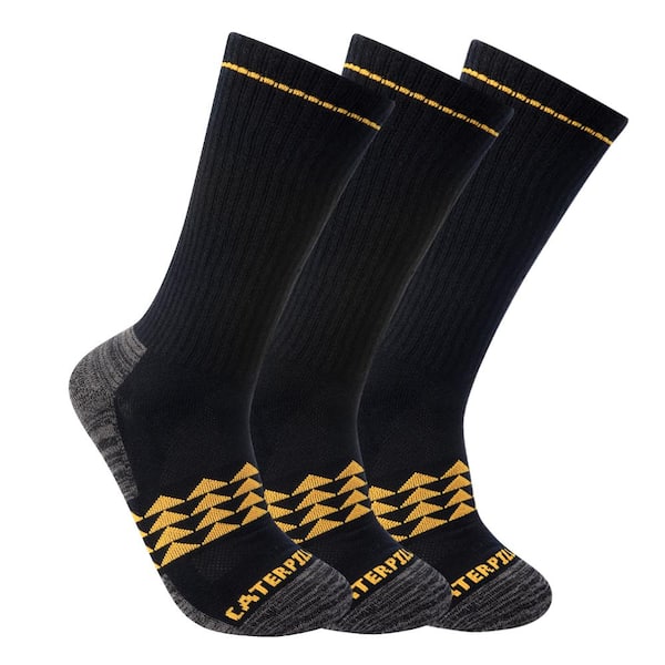 Caterpillar Men's 10-13 Black Boot Crew Sock (3-Pack)