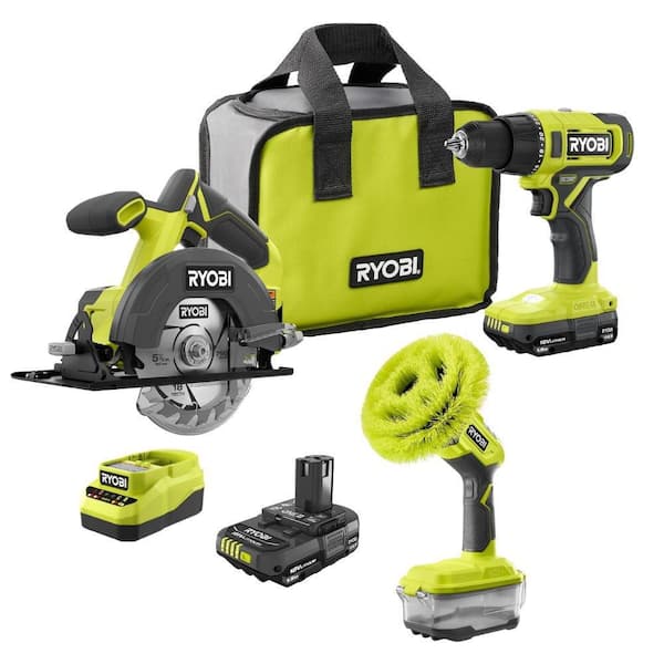 ONE+ 18V Cordless 2-Tool Combo Kit with (2) 1.5 Ah Batteries, Charger, and FREE ONE+ Cordless VORTEX Power Scrubber