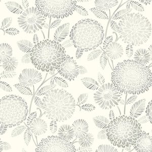 Zalipie Floral Trail Grey Prepasted Non Woven Wallpaper