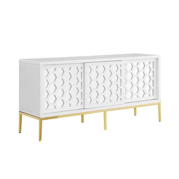 Best Master Furniture Rochester White Wood 64 in. L Sideboard