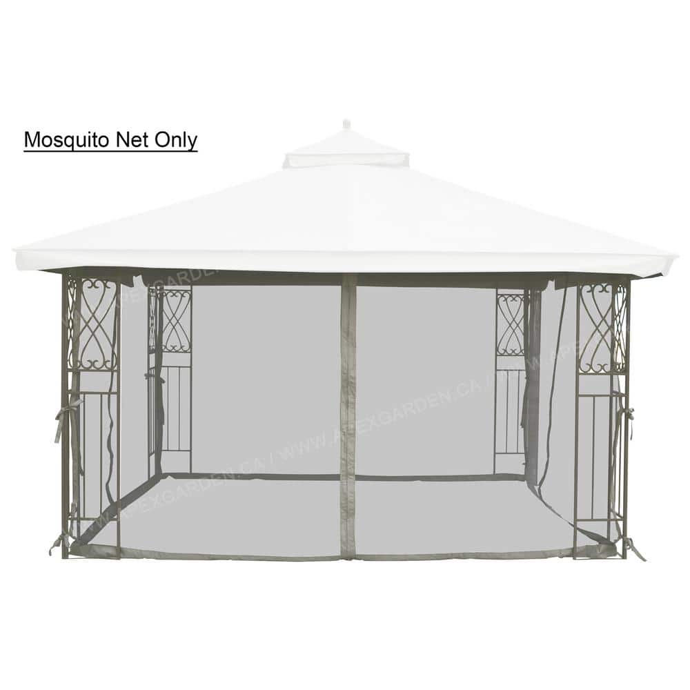 Gray 10' x 12' Replacement Mosquito Netting for Gazebo