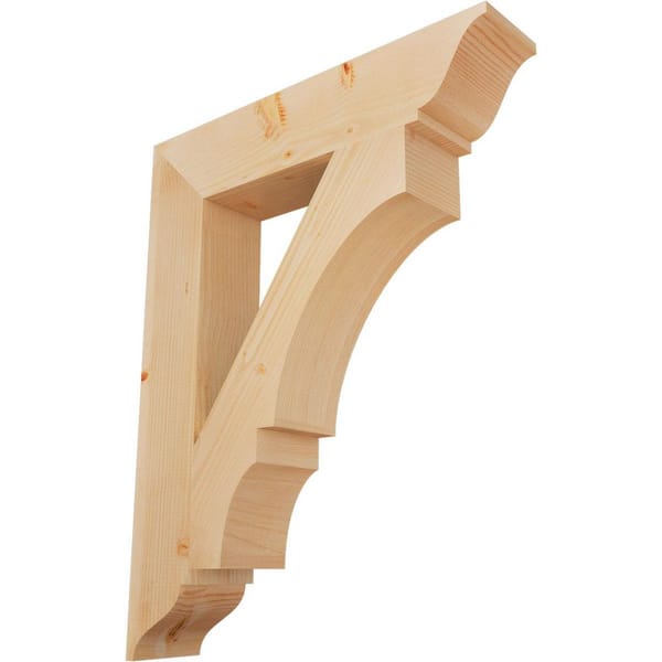 Ekena Millwork 5.5 in. x 38 in. x 30 in. Douglas Fir Balboa Traditional Smooth Bracket
