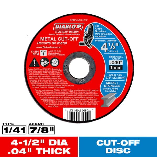 4-1/2 in. x 0.040 in. x 7/8 in. Thin Kerf Metal Cut-Off Disc