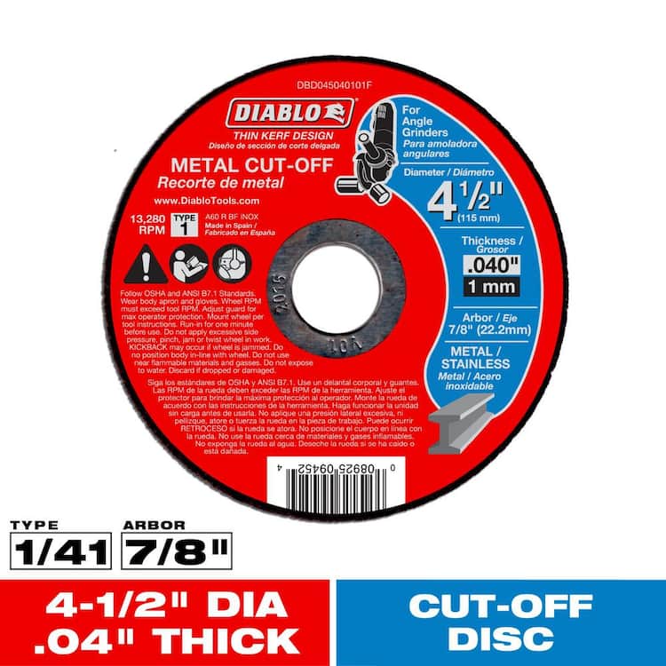 DIABLO 4-1/2 in. x 0.040 in. x 7/8 in. Thin Kerf Metal Cut-Off Disc