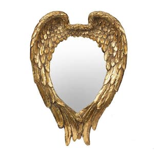 15.6 in. W x 21.9 in. H Resin Gold Vanity Mirror