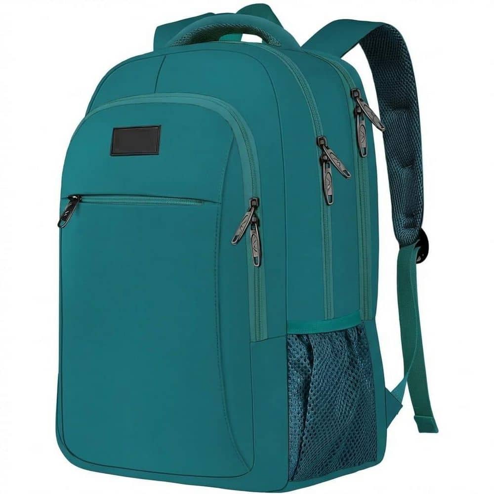 18 in. Peacock Blue Business Anti Theft Slim Sturdy Laptops Backpack, Water Resistant College School Computer Bag