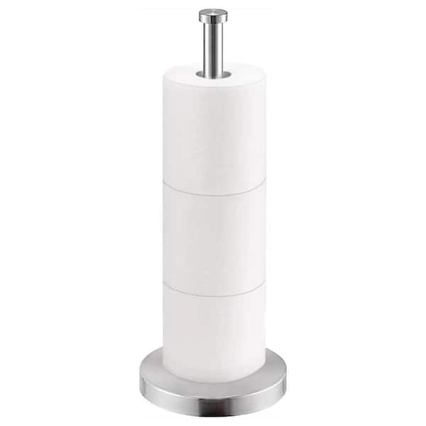 Bath Freestanding Toilet Paper Holder Tissue Roll Storage Stand Tissue Holder in Stainless Steel Brusher Nickel 2 Pack