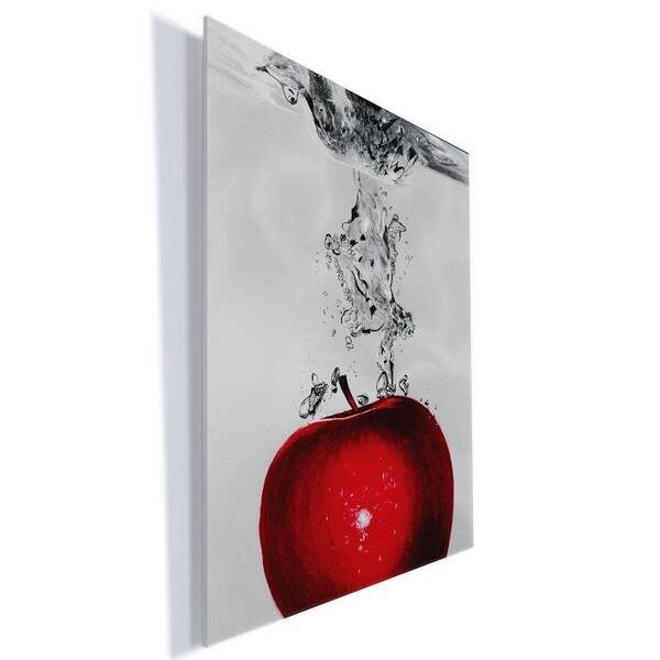 Trademark Fine Art 24 in. x 18 in. "Red Apple Splash" by Roderick Stevens Printed Acrylic Wall Art