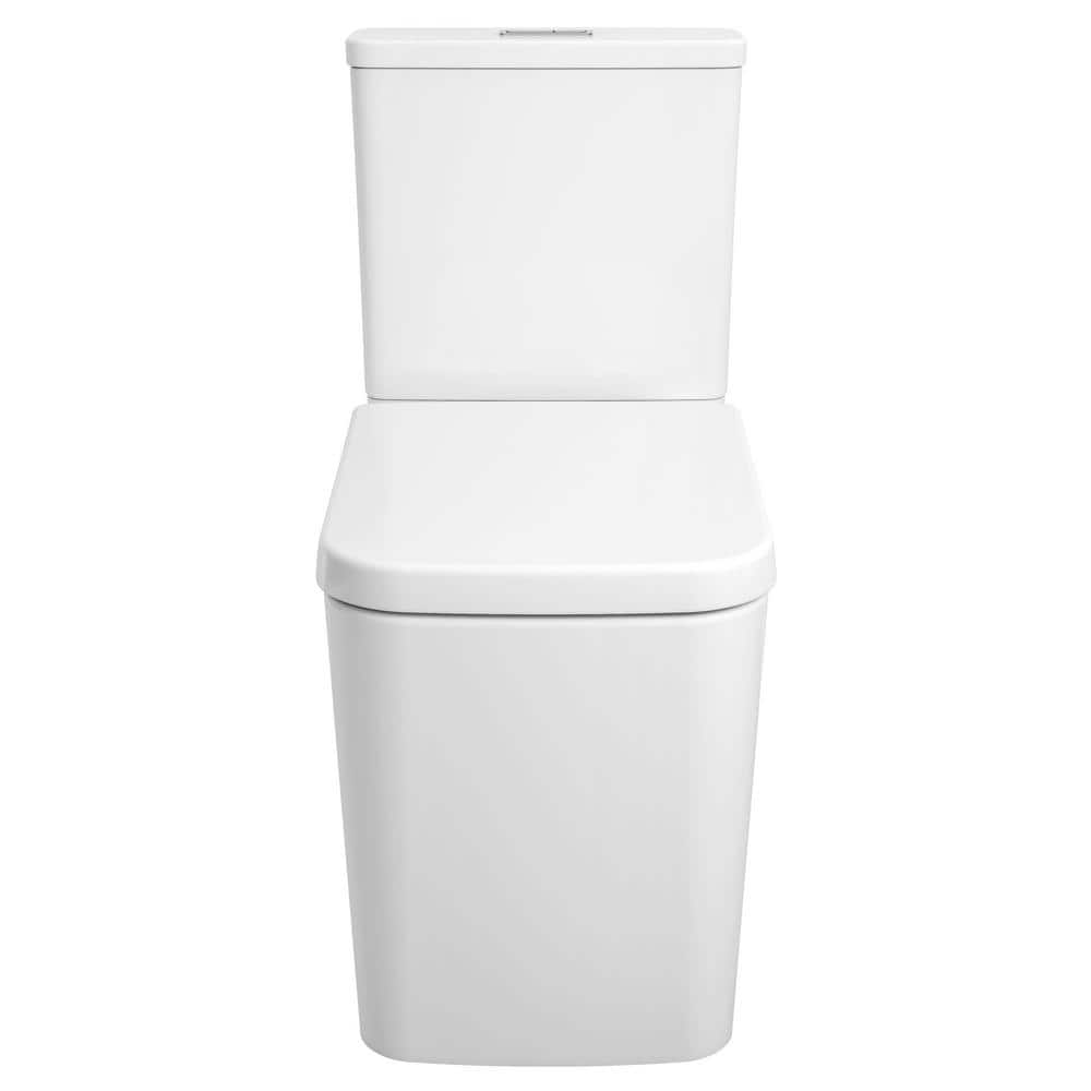 Alpine White Dual Flush Elongated Modern Toilet with Seat
