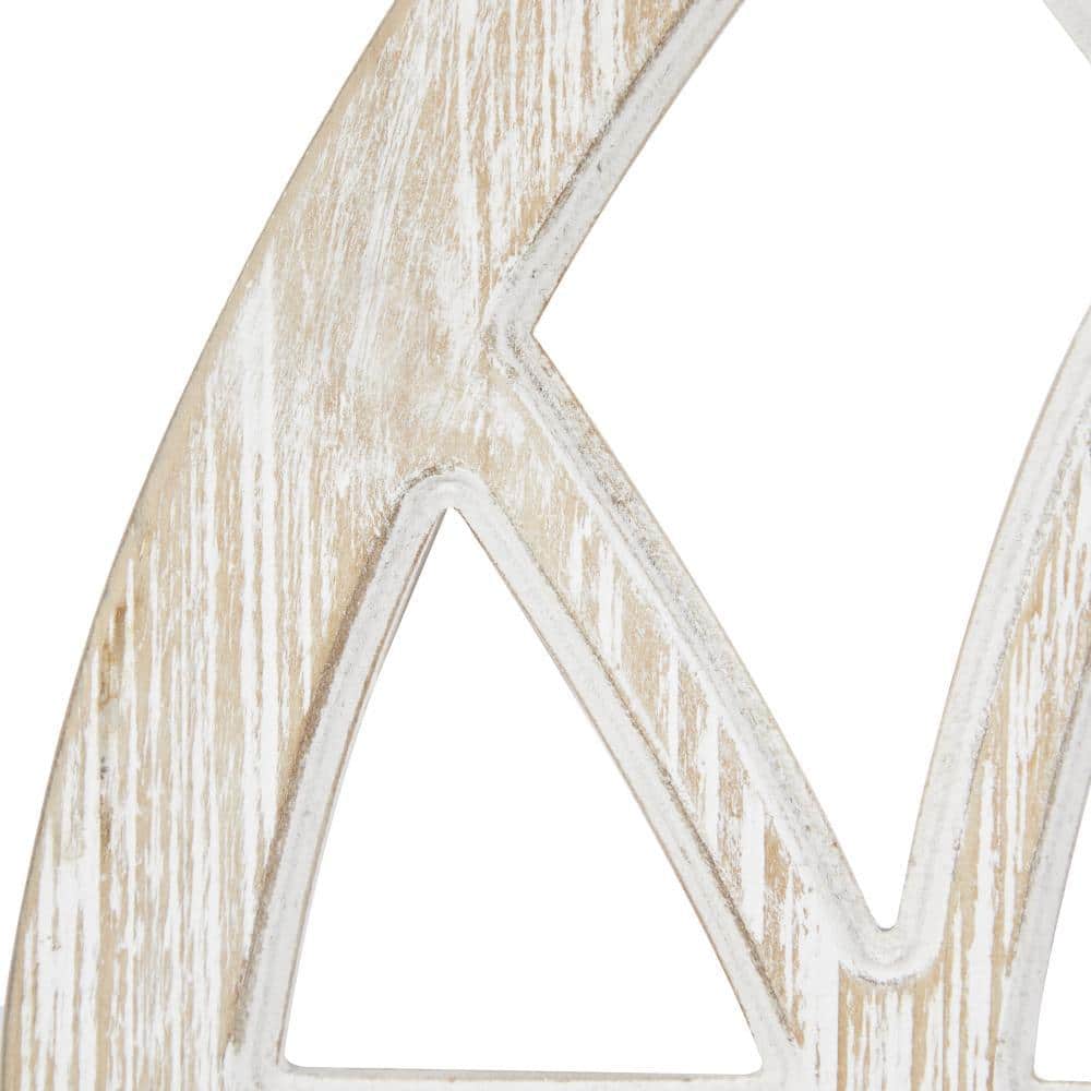 Whitewashed Vintage Cathedral Arch Wood Photo Frame 19" x 41"