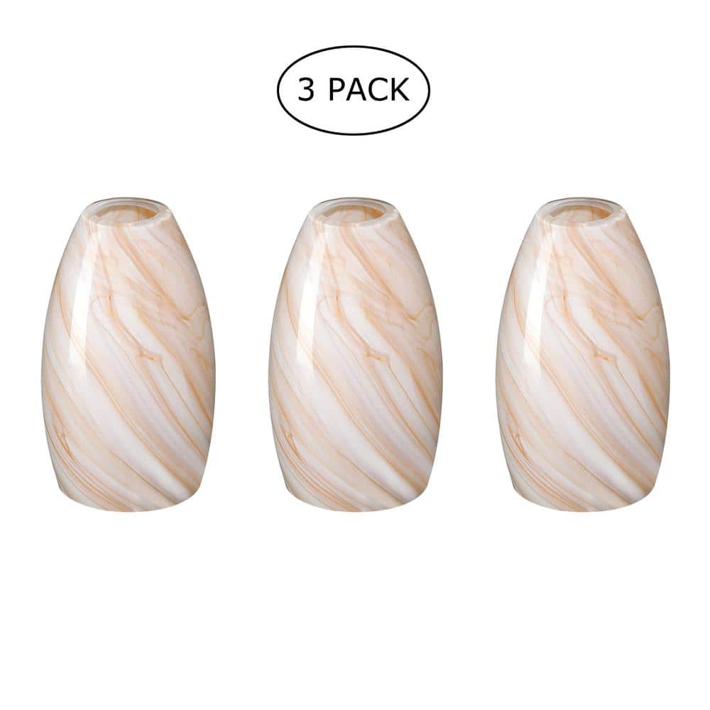 7.64 in. Champagne Marble Glass Globe Pendant Light Shade with 1.65 in. Fit