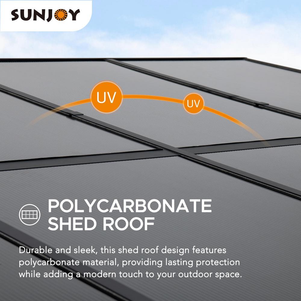 Sunjoy 10 x 12 ft Black Aluminum Wall-Mounted Gazebo with Curtains