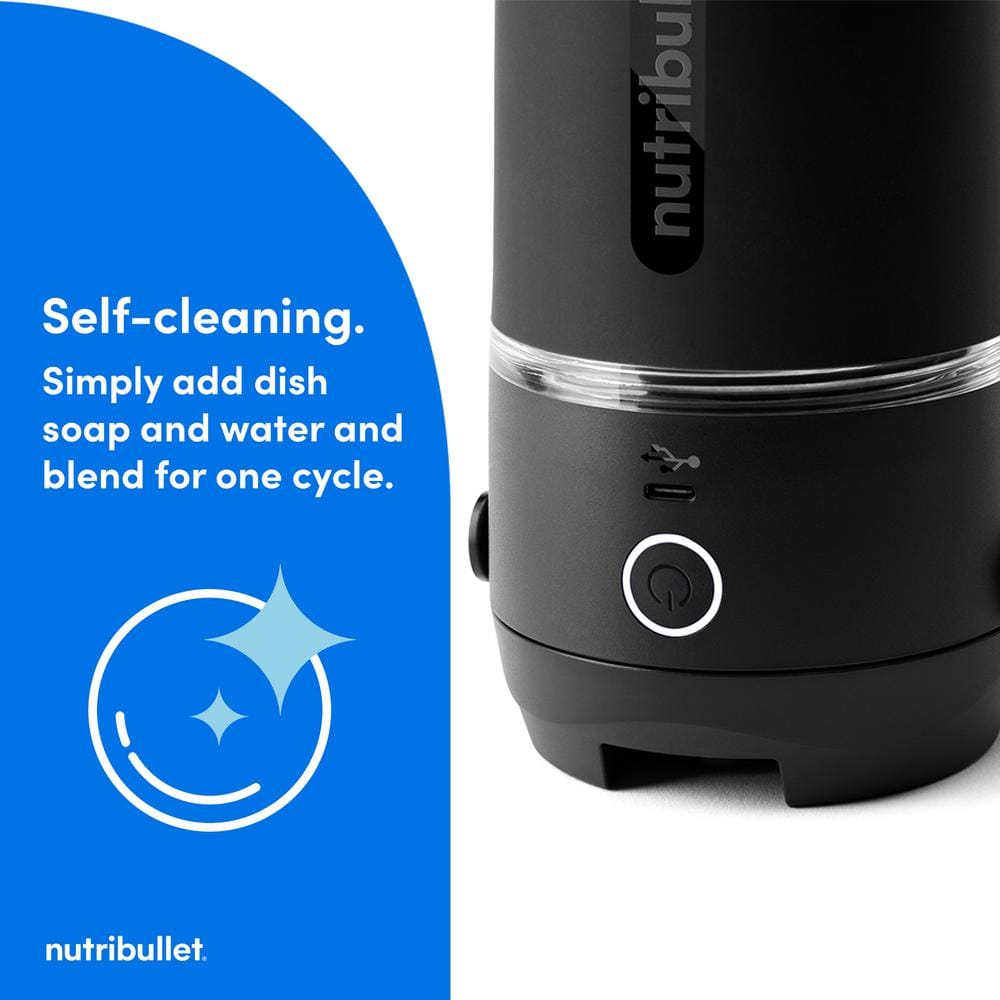 Black and Clear Cordless Portable Blender with Tritan Cup