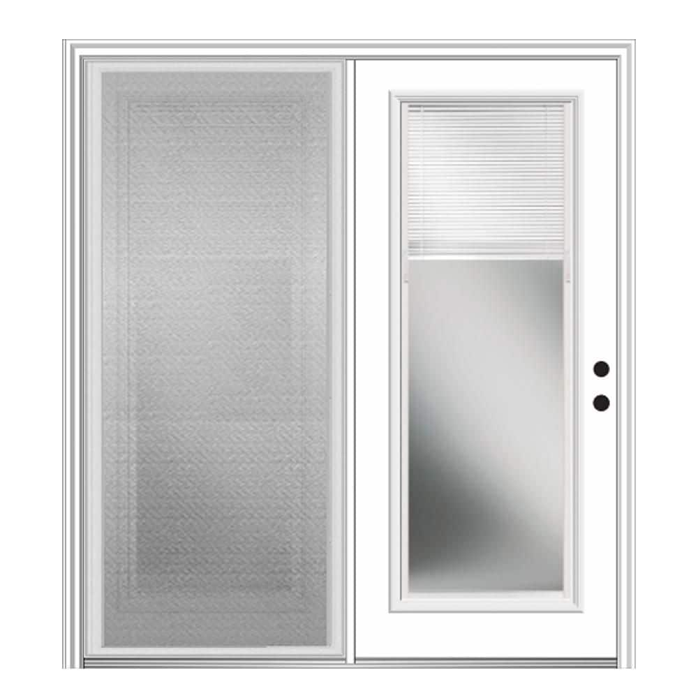 MMI Door 60 in. x 80 in. Full Lite Primed Steel Stationary Patio Glass Door Panel with Screen