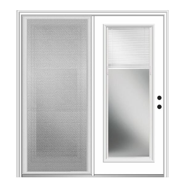 MMI Door 72 in. x 80 in. Full Lite Primed Steel Stationary Patio Glass Door Panel with Screen