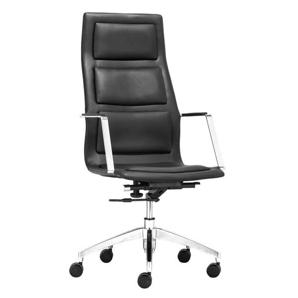 ZUO Luminary Black Leatherette High Back Office Chair