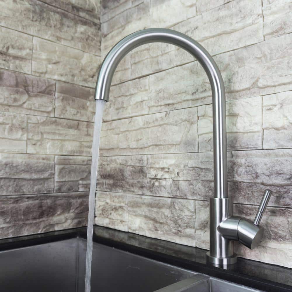 Brushed Nickel Single Handle Modern Kitchen Faucet