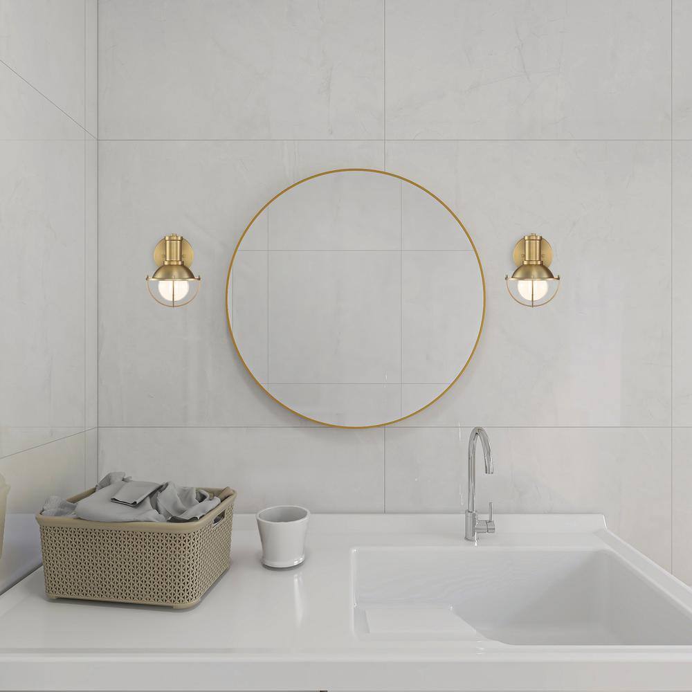 Dalton 8'' Brushed Gold Industrial Farmhouse Wall Sconce
