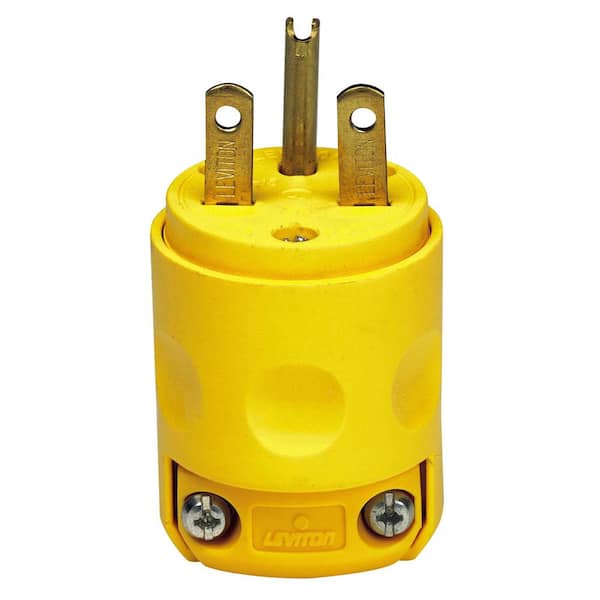 Leviton 15 Amp 250-Volt Grounding Plug, Yellow