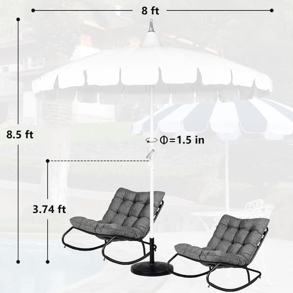 8 ft. Pagoda Outdoor Market Patio Umbrella in White