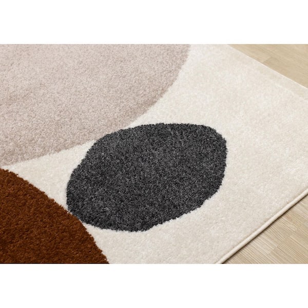 Eluna Collections 5 ft. x 8 ft. Beige Geometric, Tonal/Solid Indoor Area Rug