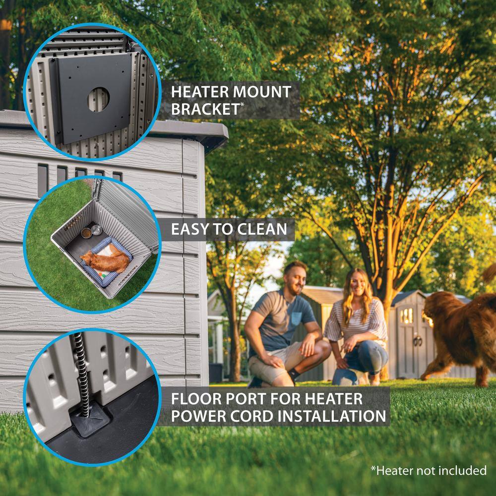 Lifetime Deluxe Beige and Gray HDPE Large Dog House