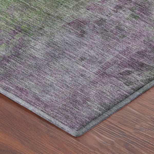 Mayfield Premium Machine Washable Abstract AMF2241 Green 5 ft. x 7 ft. 6 in. Area Rug
