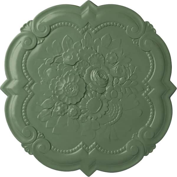 Ekena Millwork 24-3/8" x 1" Victorian Urethane Ceiling, Hand-Painted Athenian Green
