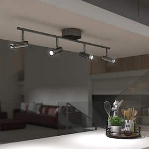 Era 2 ft. 4-Light Black Modern Industrial Integrated LED Fixed Track Lighting Kit for Kitchen