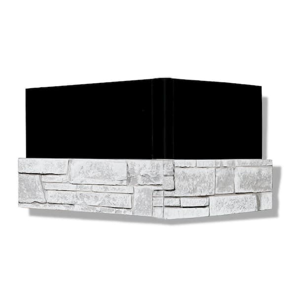6 in. x 24 in. Aspen Peak Cement Stone Veneer Ledgestone Pre-Cut Corners  (Box of 8)