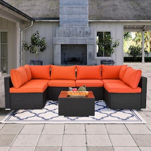 orange outdoor couch