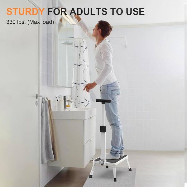 Foldable Step Stool with Adjustable Handle Non-Slip Platform