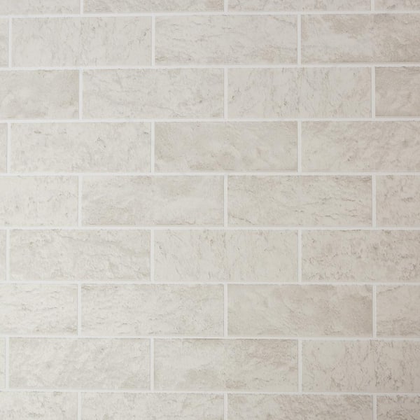 Contour Natural Tile Cream Removable Wallpaper Sample