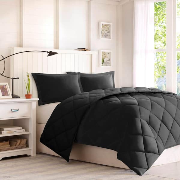 Madison Park Windsor 3-Piece Black/Black Full/Queen 3M Scotchgard