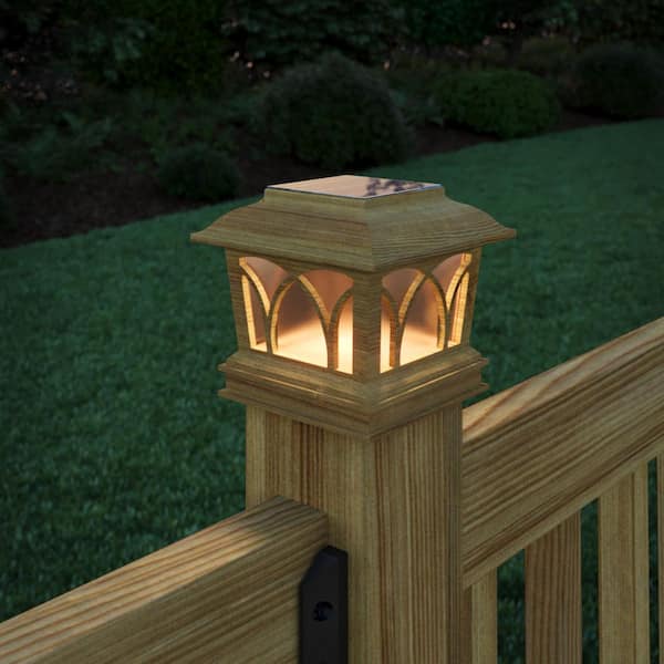 Capella 4 in. x 4 in. Pressure Treated Wood Pine Solar Post Cap (2-Pack)