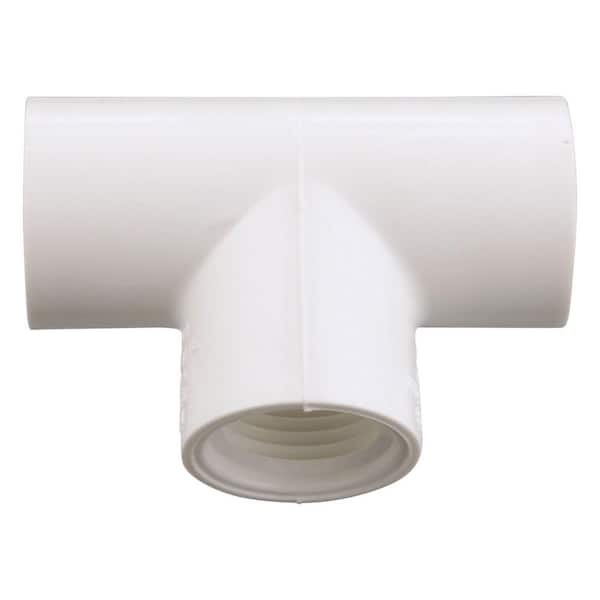Lesso 401 Series PVC Reducing Tee Fitting - Schedule 40 4×4×1-1/2 Inch SOC White Plumbing Fitting