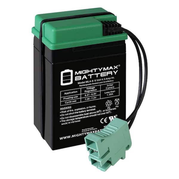 Drop in Replacement for 6 Volt Peg Perego 4.5 AH Ride On Toy Battery Kit and Harness