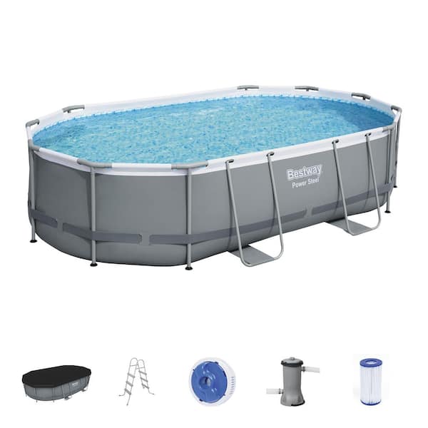 16 ft. x 10 ft. Oval 42 in. Soft-Side Above Ground Swimming Pool Set