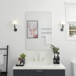 24 in. W x 36 in. H Rectangular Framed Wall Bathroom Vanity Mirror in Brushed Nickel