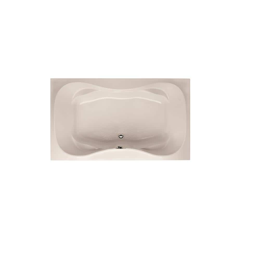 Modern White Acrylic Hourglass Drop-in Tub with Jets