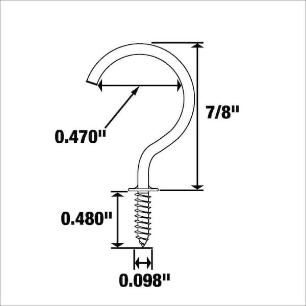 Everbilt Cup Hook 7/8 in. x 1-1/4 in. WHT 823821 - The Home Depot