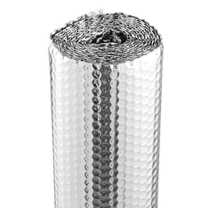 Double Reflective Insulation Roll 48 in. x 10 ft. Air Bubble Film Radiant Barrier Double-Sided Aluminum Heat Shield