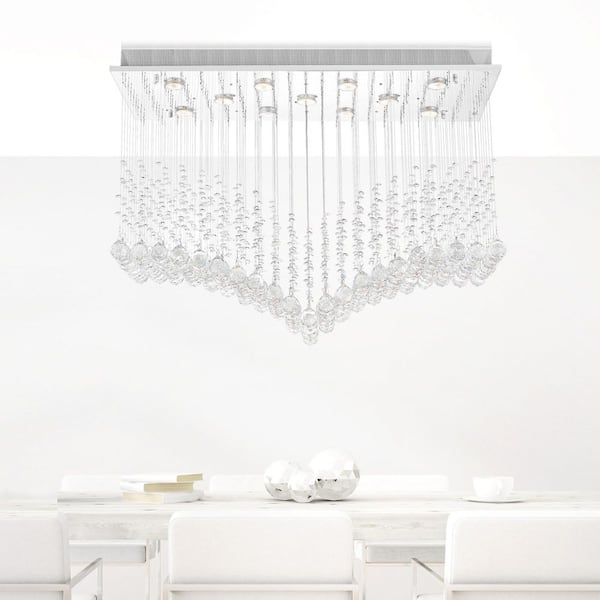 Twinkle 11 Light Flush Mount With Chrome Finish