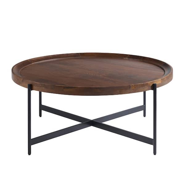 Alaterre Furniture Brookline 42 in. Medium Chestnut 18 in H Round Wood Coffee Table