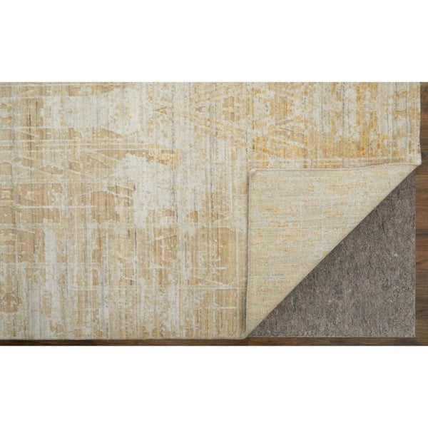 3 ft. x 5 ft. Yellow, Ivory Abstract Area Rug