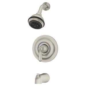 Allura 1-Handle Wall-Mounted Tub and Shower Trim Kit in Satin Nickel (Valve Not Included)