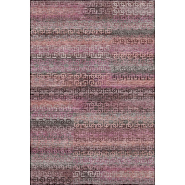 Mayfield Premium Machine Washable Abstract AMF2029 Pink 10 ft. x 14 ft. Area Rug
